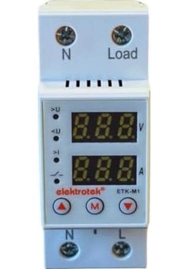 Etk-m1 Monofaze Gerilim Ve Akım Koruyucu 63a 230v Dın Ray Ayarlanabilir Röle 1