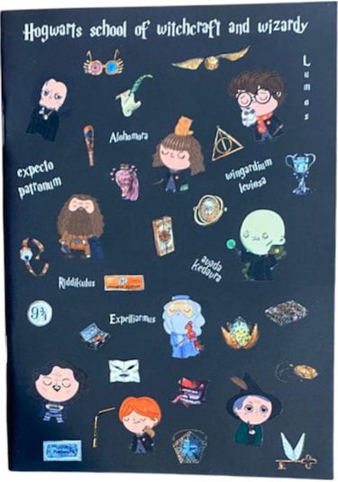Harry Potter Hogwarts Temalı Çizgisiz Defter Çok Renkli