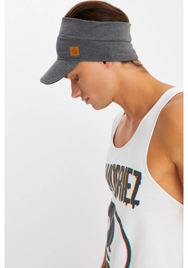 Erkek Uv Koruyuculu %100 Pamuklu Penye Tenis Golf Stil Vizör Şapka Siperlik - Tek Ebat / Füme Füme