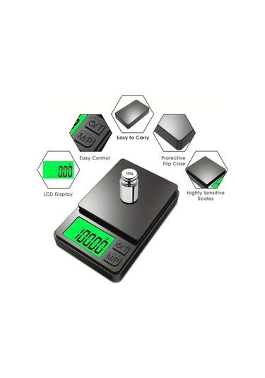 Wondernest Takı Ölçeği Lichen Hassas 500g 0.01g Elektronik Gram Terazi Fu Gümüş