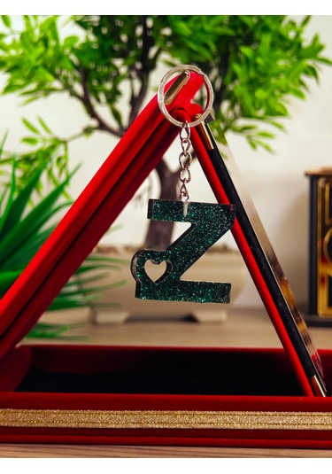 Harfli Anahtarlık Epoksi Kişiye Özel Yapım El Yapımı Harf Anahtarlık Kalp Model Özel Tasarım Hediyelik Ürün Kalp Desenli Simli Anahtarlık Bakır - Pembe