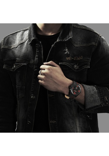 Erkek Saat Kuvars Hareketi Tarih Hafta Göstergesi İş Rahat Kol Saati Kırmızı Diğer