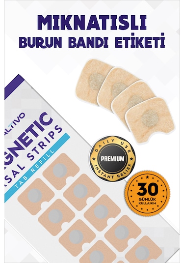 30 Çift 60 Adet Mıknatıslı Burun Bandı Yedek Bant - Refill Pake