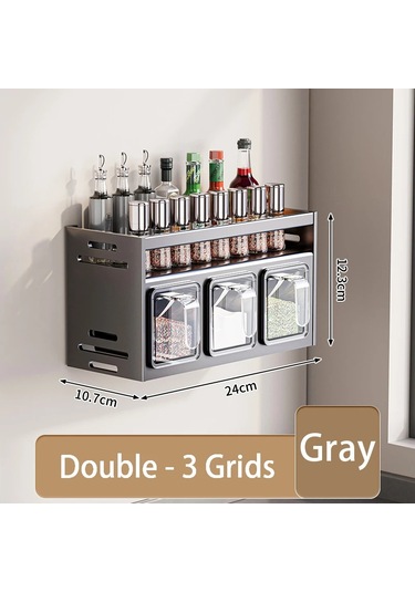 Mutfak Çeşni Baharat Rafı Duvara Monte Baharat Rafı Mutfak Duvar Ekru