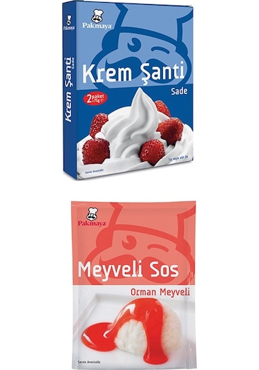 Pakmaya Krem Şanti Sade 2'li Paket 75 G + Orman Meyveli Sos 78 G
