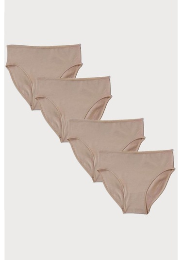 Malabadi 187 4'lü Paket Kadın Modal Ara Bel Dar Kalıp İz Yapmayan Slip & Külot Ten