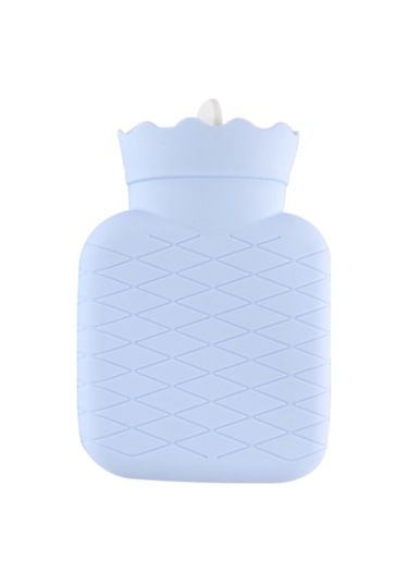 Sones Kış Silikon El Isıtıcısı Karikatür Sevimli Su Enjeksiyonu Sıcak Su Torbası, Renk: Açık Mavi Kare