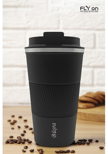 Didadodo Kişiye Özel Çift Katmanlı Paslanmaz Çelik 500 Ml Kupa Araç Kahve Siyah