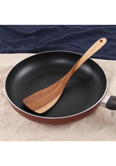 Suofeng Mörel Ahşap Tencere Çakısı Seti - Uçuz Pişirme, Non-stick Uyumlu, Uzun Saplı, Çevre Dost, Çok Amaçlı Eğimli Çorba Kaşığı Diğer