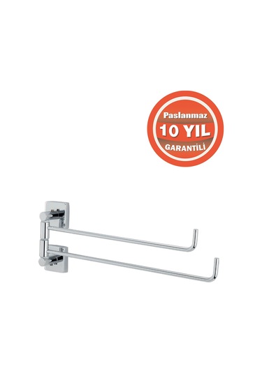 Çelik Banyo Paslanmaz Pirinç Vizyon 2 Li Döner Havluluk Krom