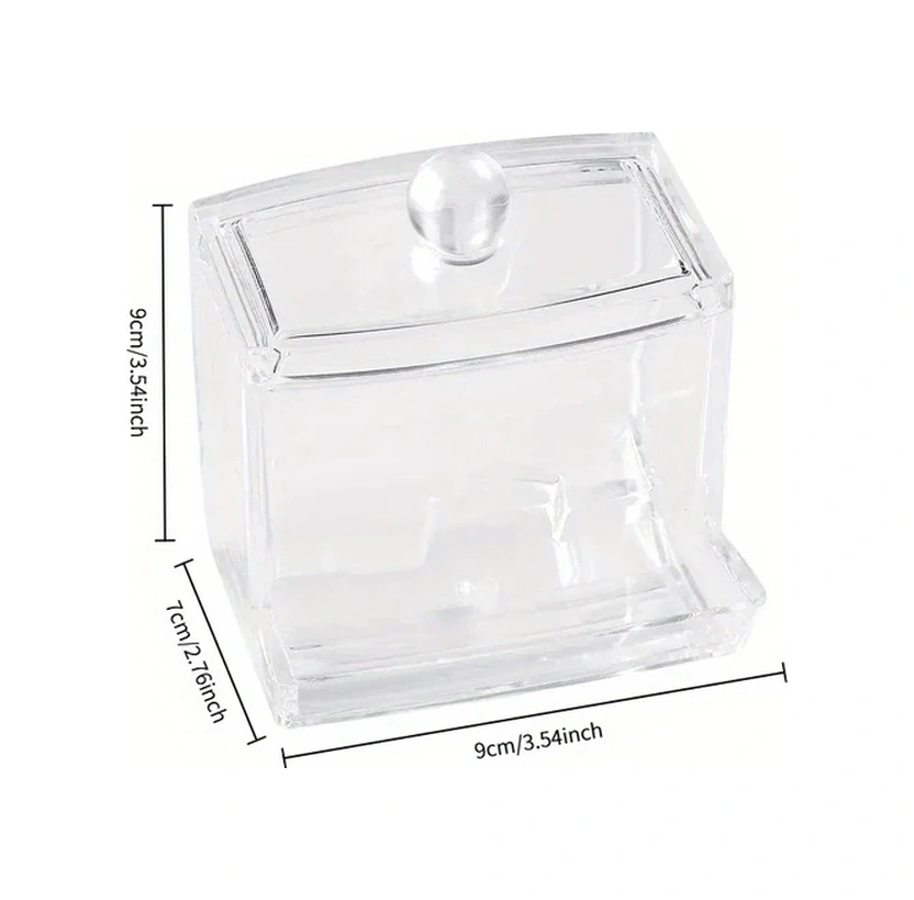 Xuweiwei Büyük Kapasiteli Şeffaf Pamuklu Çubuk Saklama Kavanozu Banyo Kullanımı Şeffaf