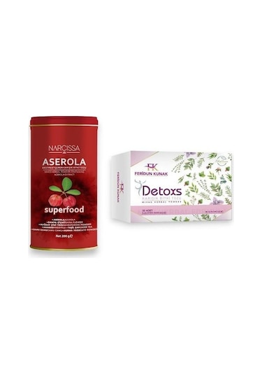 Feridun Kunak Detoks Çayı 30'lu + Narcissa Aserola Detoks Tozu 200 G
