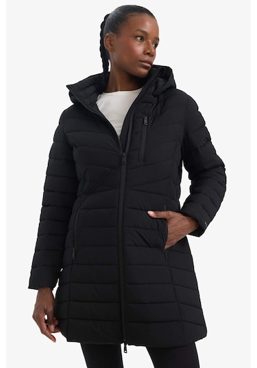 Defacto Defactofit Su İtici Regular Fit Kapüşonlu Şişme Parka Mont C6035ax25wnbk81 Siyah-bk81