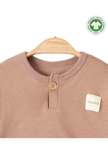 Bebek Organik Eşofman Takım-15483 Kahverengi