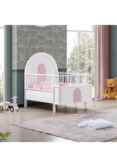 Mdf Beşik Venüs Büyüyen Beşik + 1 Adet Comfort Yatak 90x130 Beyaz