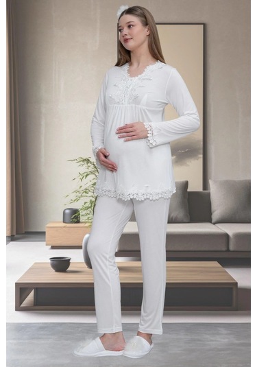 Mecit Ekru 1501 Hamile Lohusa Pijama Takımı