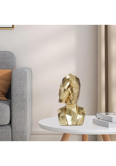 Suntek Reçine Düşünür Heykeli Ev Dekoru Soyut Figür Masa Görmemek