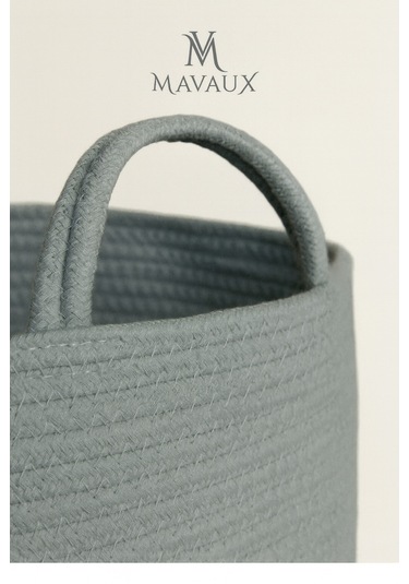 Doğal El Dokuma Hasır Jüt Sepet 20x26 Cm Dekoratif, Çok Amaçlı, Şık Ve Dayanıklı Saklama Sepeti Gri