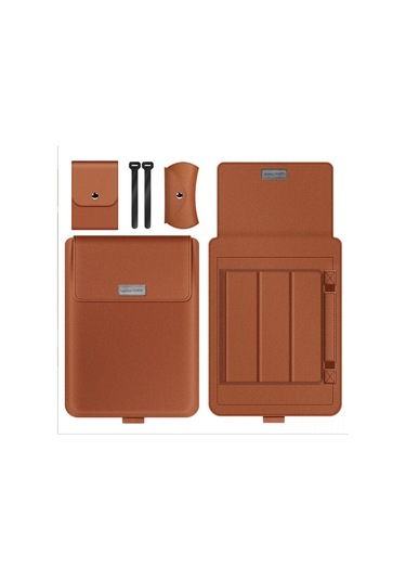 Moveevo Ergonomik Dizüstü Bilgisayar Stantlı Çantası - Huawei Mate 14,  Mac 15.6, 13/14 İnç Evrensel - Korumalı, Organize Edici, Pembe Renkli