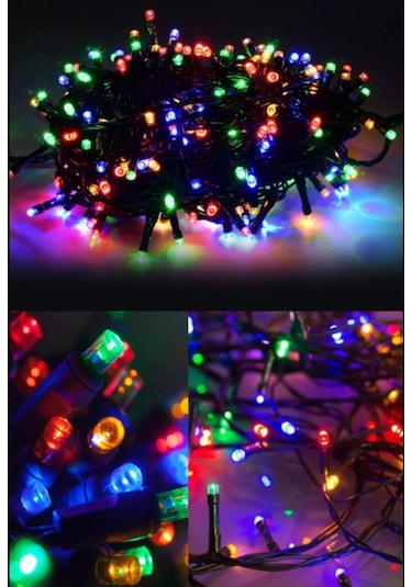 Rengarenk Yılbaşı Çam Ağacı Işığı 5 Metre Fişli Led Rgb Lambaları RGB