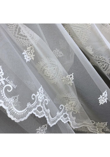 Tül Perde Moss Desen 00U44730 Kodlu Brode Işlemeli Çok Renkli