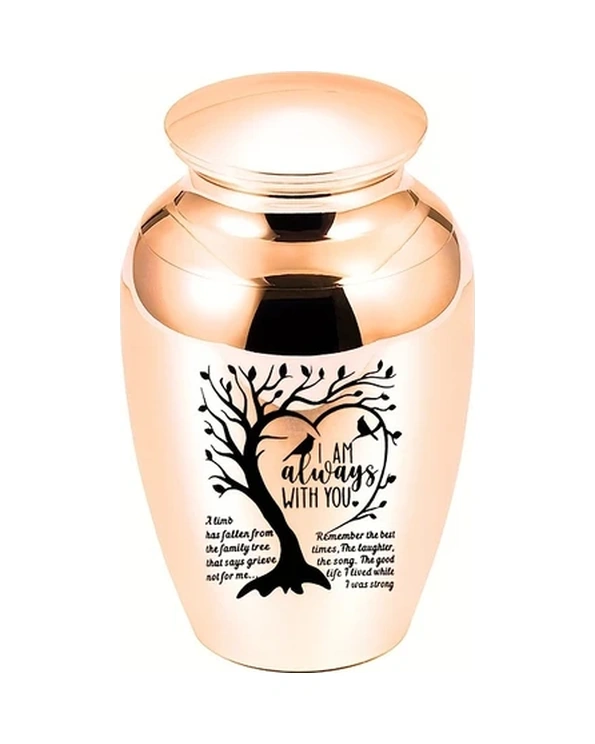 Fochsia Yaşam Ağacı Minyatür Küllük Gül Altını Alüminyum Anı Eşyası Köpek Kedi Kremasyon