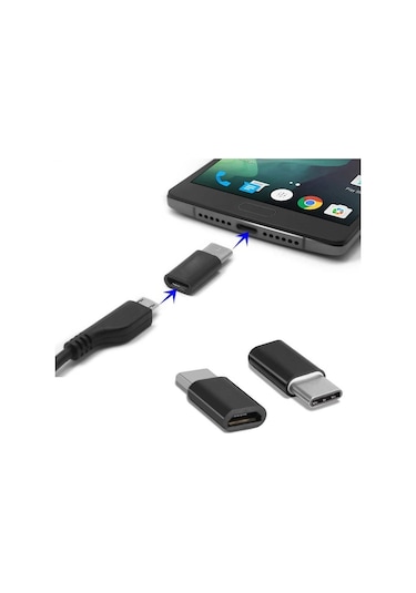 Micro Usb Type C Çevirici Type-C Dönüştürücü Note 7 LG Uyumlu G5 Huawei (533633433)