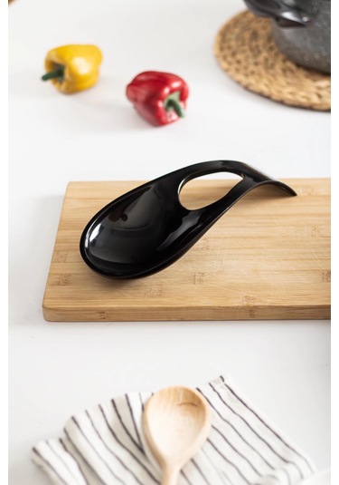 Akrilik Siyah Tezgah Üstü Kirli Kaşıklık & Kepçe Altlığı Çok Renkli