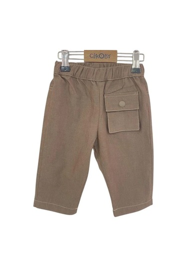 Erkek Bebek Pamuklu Rahat Kalıp Pantolon-13914 Kahverengi