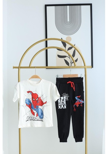 Erkek Çocuk Spiderman Takım Beyaz-lacivert Beyaz - Lacivert