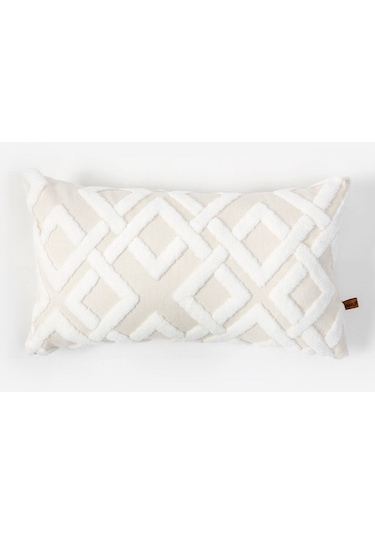 Jakarlı Kırlent 28x50 Cm Mila Ekru