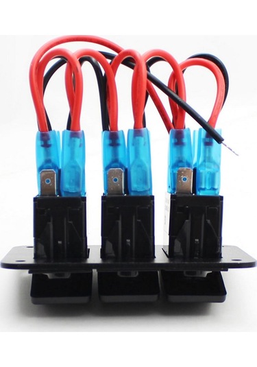 Suntek Rocker Swıtch 3'lü Panel -mavi Led Işık ,tekne,karavan