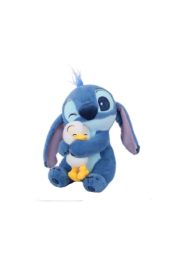 Lyon 30 Cm Sarılabilir Ördek Lilo Ve Stitch Peluş Oyuncak Bebek Mavi