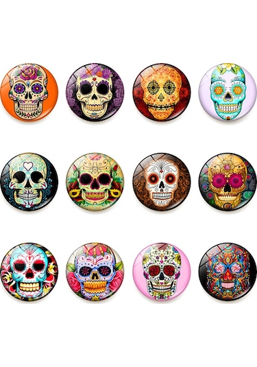 Youmex Ev Dekorasyonu Skeleton Desenli Manyetik Cam Buzdolabı Sticker 30mm Özel Tasarım Jy001966-10 Gümüş