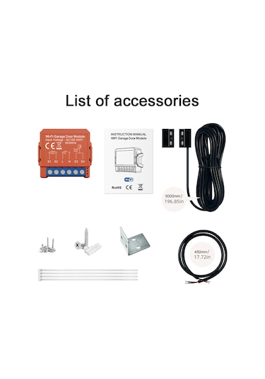 Springsun Tuya Wifi Akıllı Garaj Kapısı Zamanlayıcı Modülü - Otomatik Açma/kapama Kontrol Cihazı Ac100-240v Kırmızı