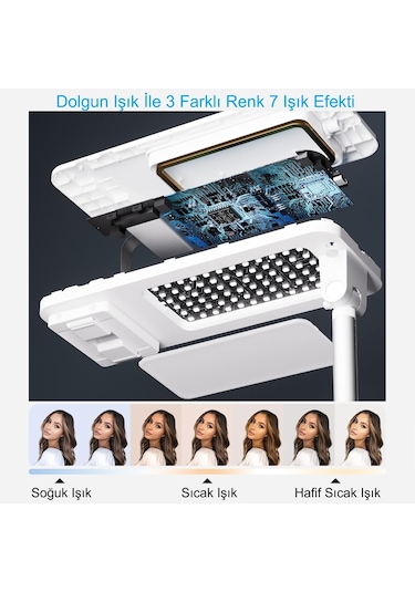 Hymark Canlı Yayın Braketi Çok Fonksiyonlu Led Işıklı 360 Derece