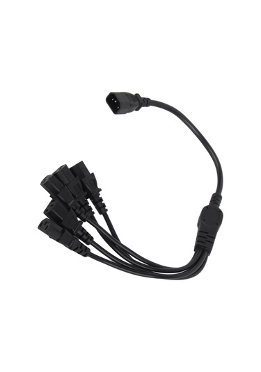 Fosenze C14 Erkekden 5 C13 Dişe Güç Dağıtıcı Kablosu - 10a 250v, 0.5m Uzunluk, Pvc Malzeme, Bilgisayar/monitör Uyumlu, Kablolu Karmaşıklığı Azaltır