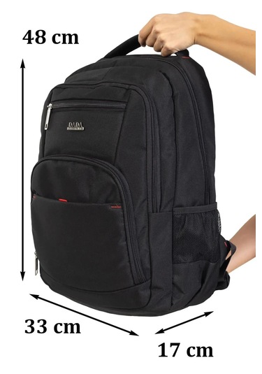 Laptop Sırt Çantası 17" Inç Tablet Usb Bölmeli Siyah