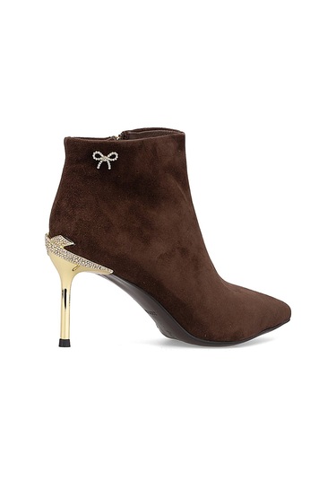 Guja 25k417 Kadın Hakiki Deri Topuklu Bot Kahverengi Kahverengi