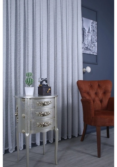 Lila Poetry 02 Cam Kırığı Desen Spor Tül Perde