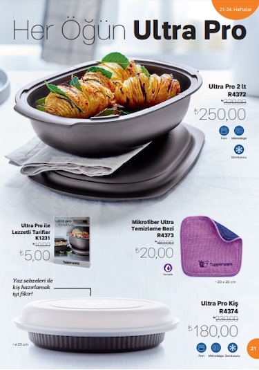 Tupperware Ultra Profırın Kabı Gri