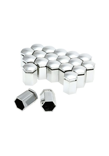 Fastbuy Vauxhall Jant Kapakları Seti 17x30mm, 20 Adet Gümüş, Uygulama Aleti İçerir