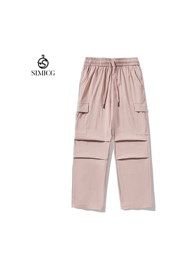 Erkekler İçin Yazlık Rahat Geniş Paça Tulum Pembe