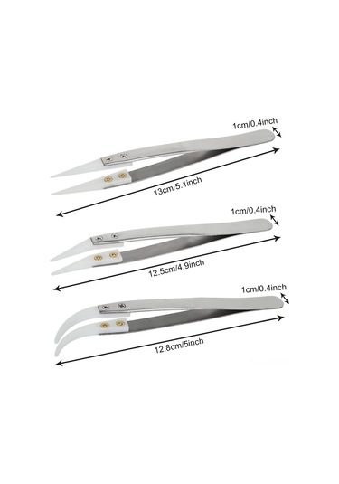Aubyhe 6 Parça Seri: Manyetik Dayanıklı, İletken Olmayan, Ucu Sivri Ve Kıvrık Hassas Seramik镊组