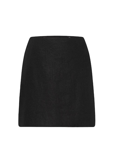 Posse Alice Mini Elbise - A - Line Kesim, %100 Keten, Şık Ve Rahat Tasarım Siyah
