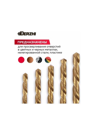 Derzhı 19 Parçalı Metal Matkap Ucu Seti Tın Hss 1-10 Mm 196493253