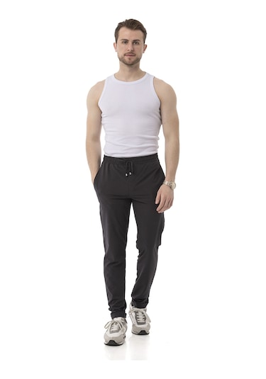 Monox Erkek Slim Fit Likralı Jogger Pantolon Füme
