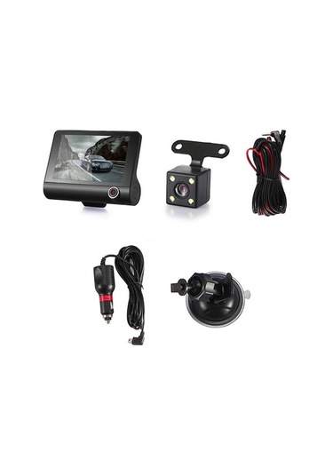 Joyjadehub Araba Dvr Dashcam Dash Kamera Hd Ekran 1080p 3 Lensli