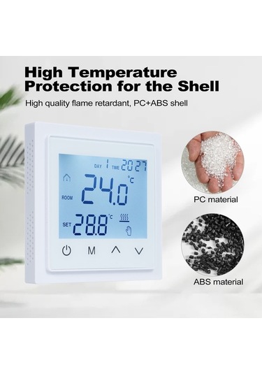 Pazly Akıllı Dijital 16a Dokunmatik Ekranlı Zemin Isıtma Termostatı Ntc Sensörlü 85-265v