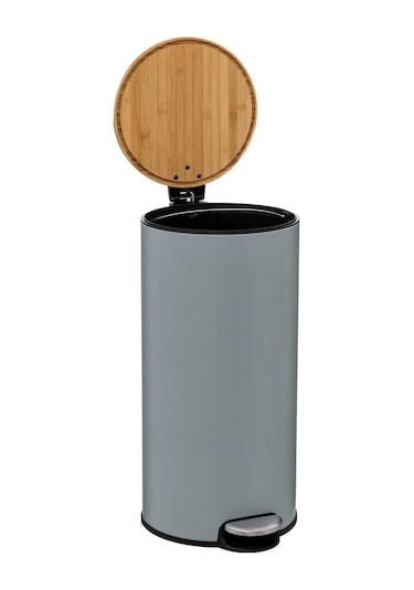 5five Çöp Kovaları Simply Smart Bambou 30 Lt Metal Antrasit